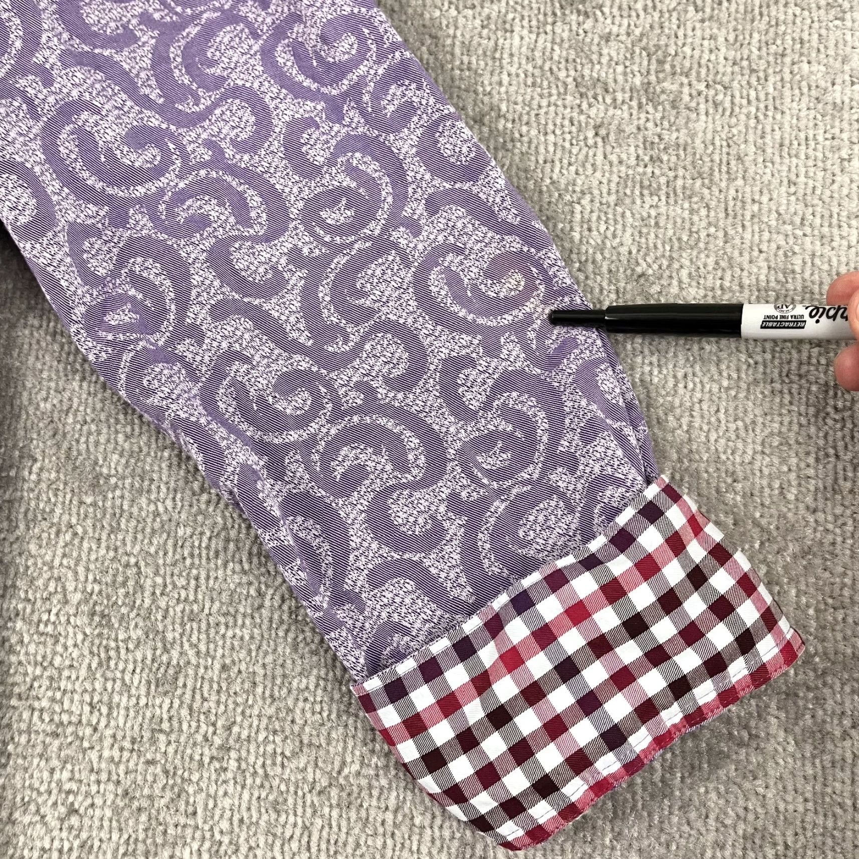 Robert Graham VINTAGE Robert Graham Men's Button-Up Shirt 3XL Purple Geometric Classic Casual Preppy Office Size US XXL / EU 58 / 5 - 6 Thumbnail