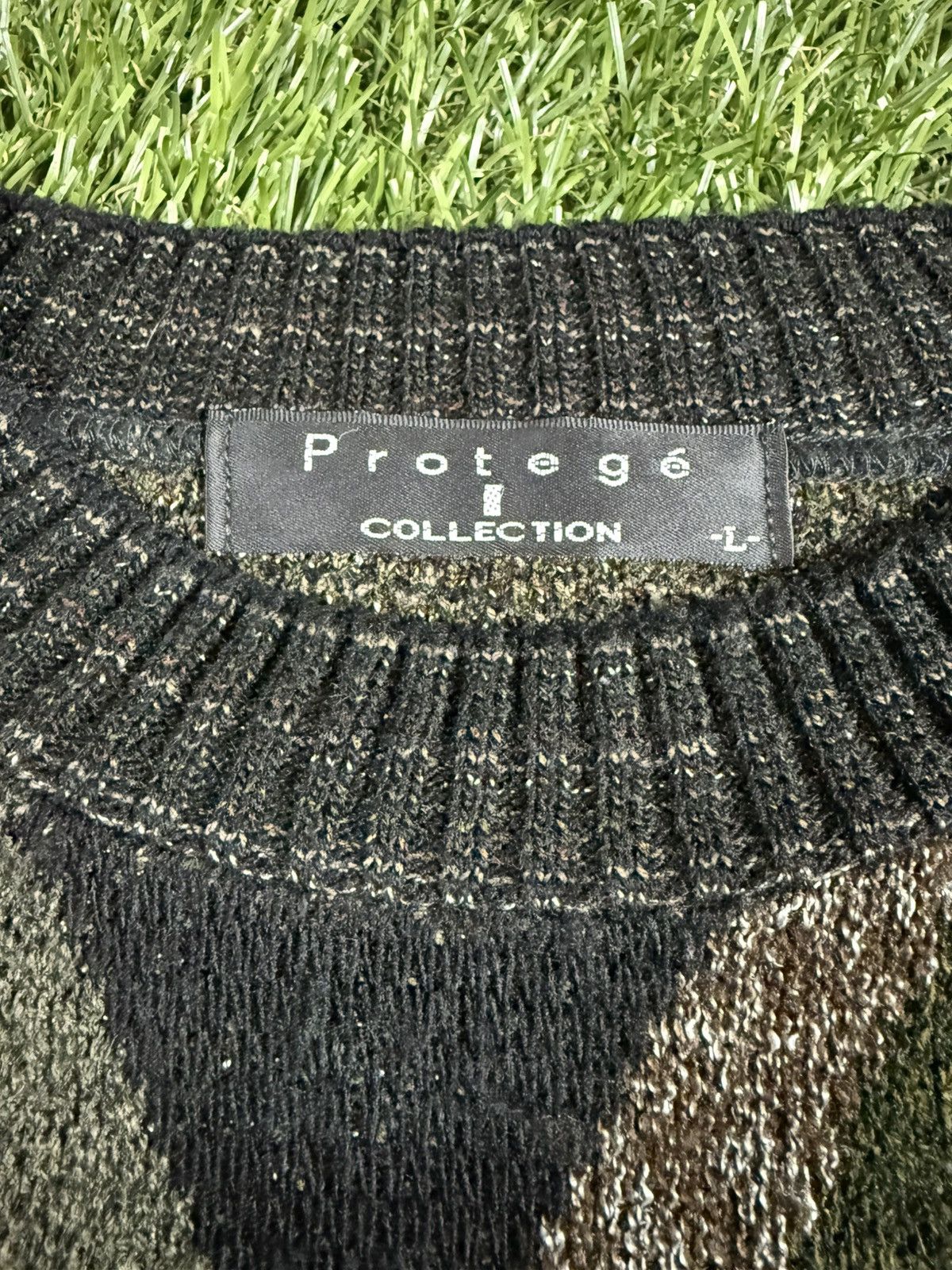 Vintage Vintage 90s Earth Tone Fall Abstract Boxy Knit Sweater Size US L / EU 52-54 / 3 - 2 Thumbnail