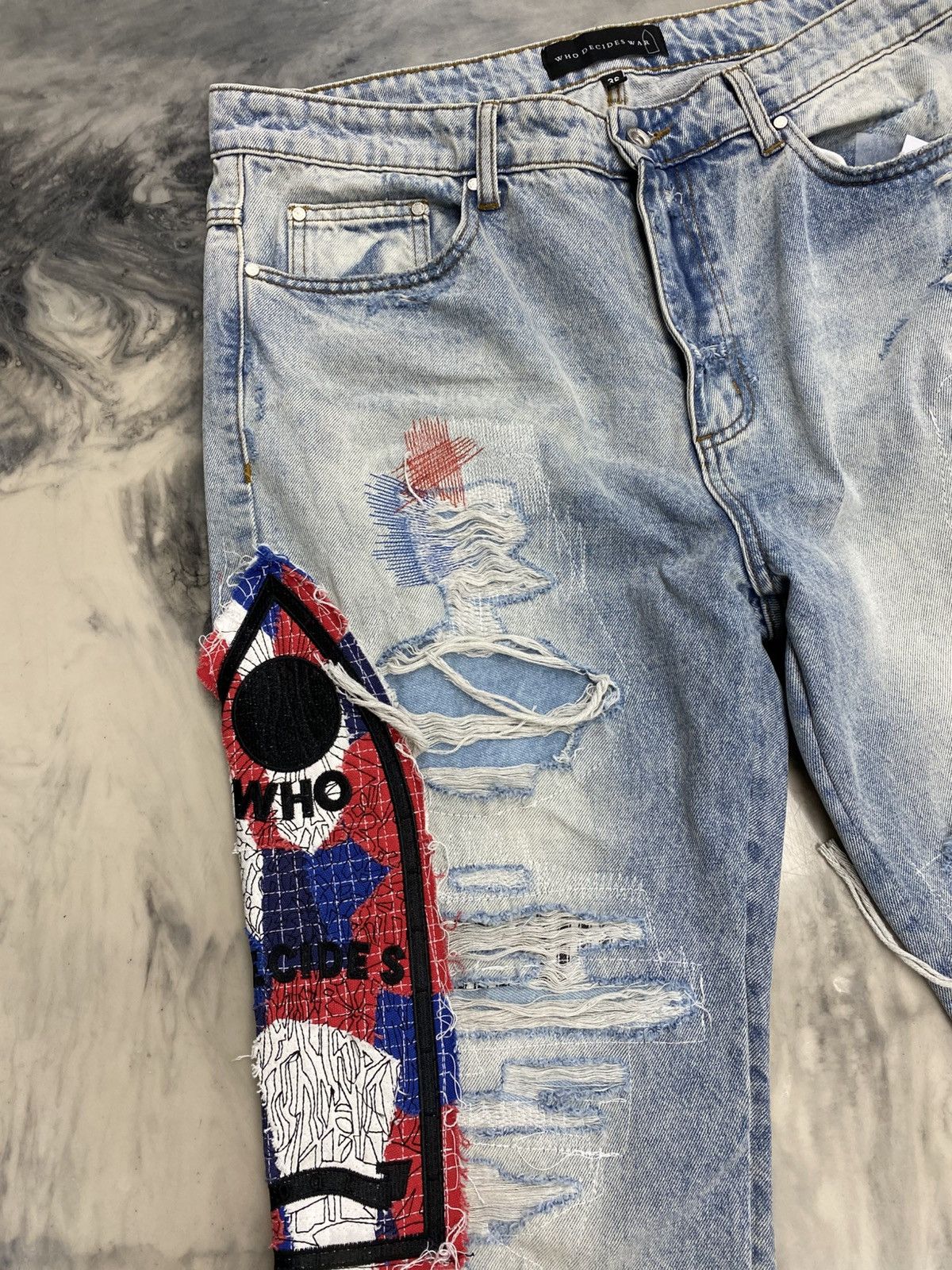 Who Decides War Who Decides War stained glass denim jeans 36 authentic Size US 36 / EU 52 - 6 Thumbnail