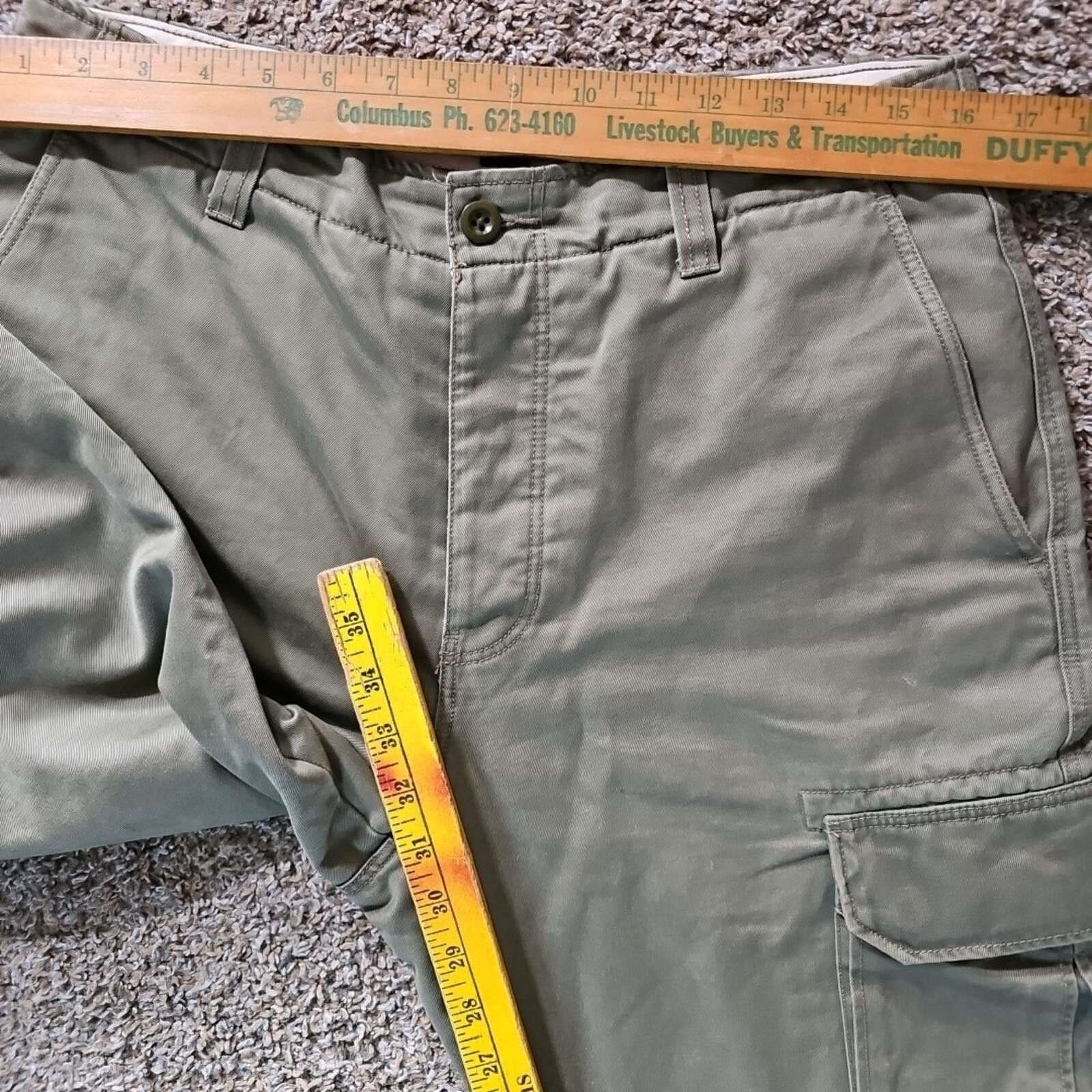 J.Crew Vintage J Crew Flannel Lined Cargo Pant Mens 31x32 Green Size US 31 - 4 Thumbnail
