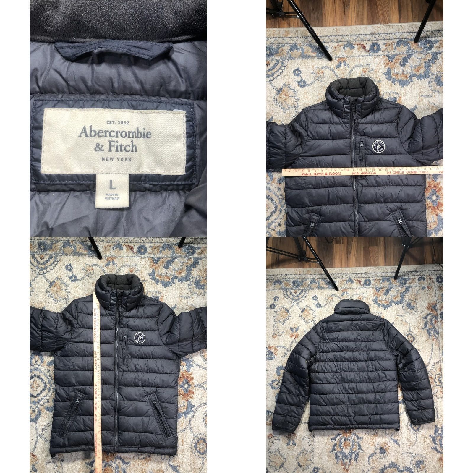 Abercrombie & Fitch Abercrombie & Fitch Jacket Mens L Black Puffer Quilted Full Zip Insulated Size US L / EU 52-54 / 3 - 8 Thumbnail
