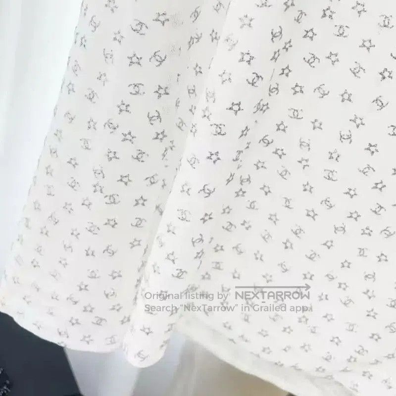 Chanel Chanel White Women's T-Shirt with Floral Print . Size L / US 10 / IT 46 - 8 Thumbnail