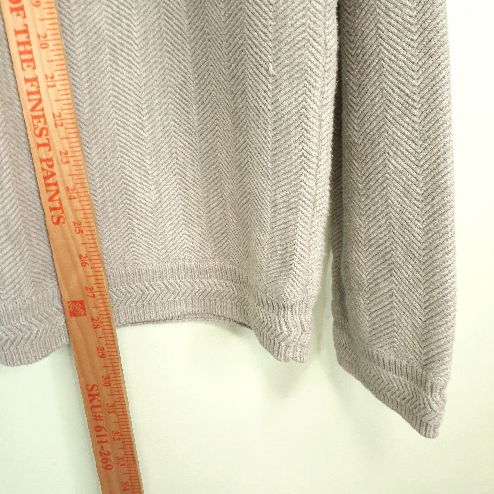Ralph Lauren VINTAGE Chaps Ralph Lauren Hand Framed Herringbone Fisherman Sweater Mens XL Beige Cotton Knit Round Neck Long Sleeve Pullover Casual MENS Size US XL / EU 56 / 4 - 7 Thumbnail