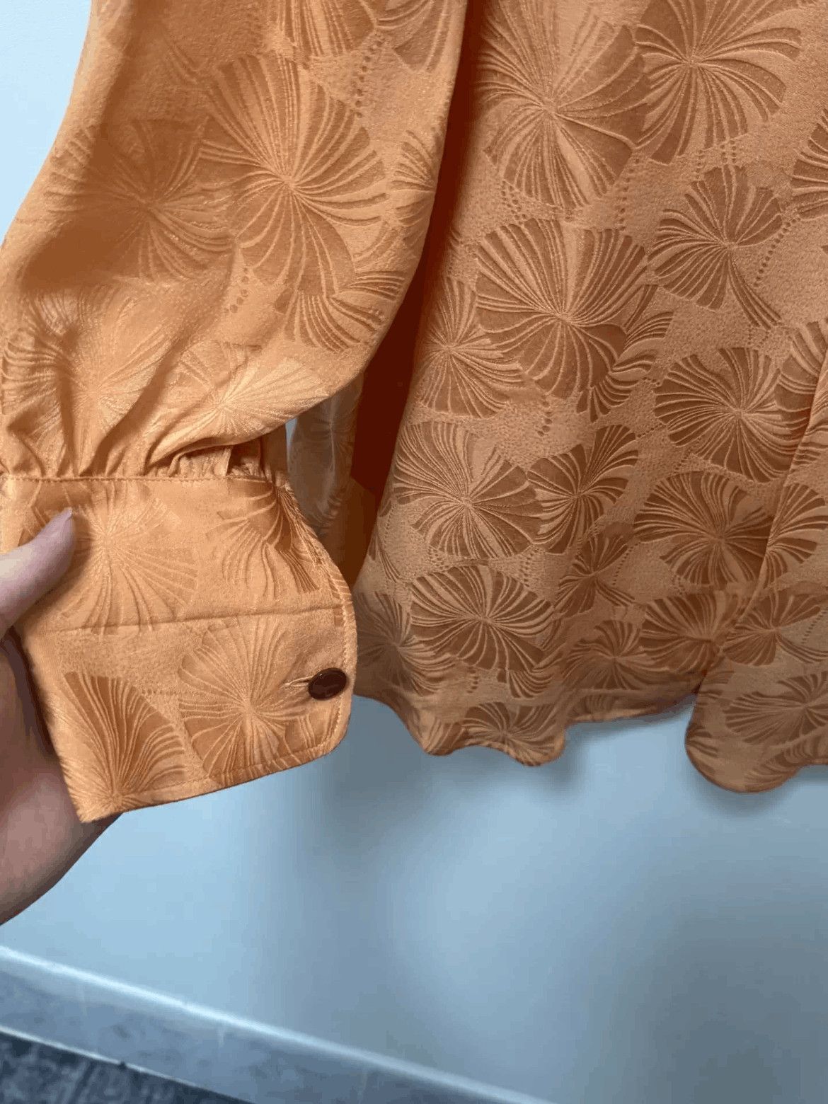 Sz 37 Saint Laurent Paris 20SS Flower Pattern Silk Shirt