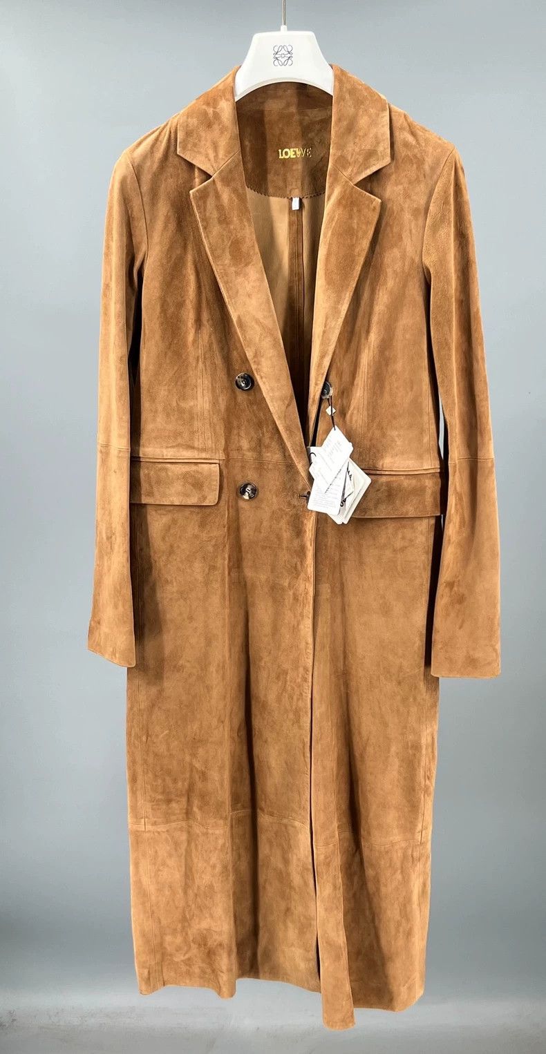 LOEWE Female camel leather calf leather lapel double rowed
