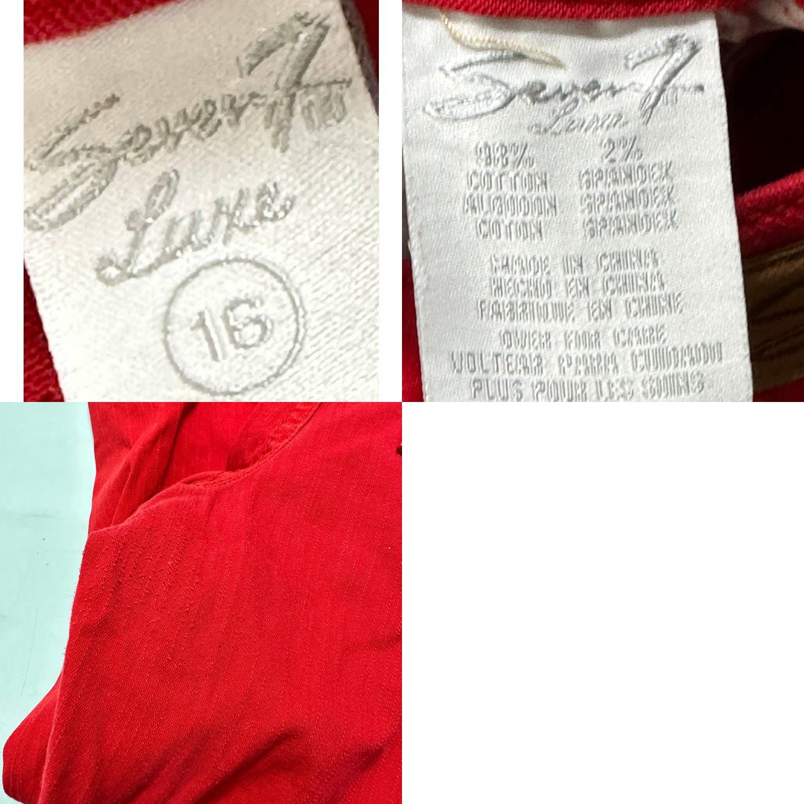 Vintage VINTAGE Seven7 Luxe Cropped Jeans Women 16 Red Pants Cotton Blend PILLING INSEAM 21in 5-Pocket Regular Rise Mid Jeans Womens Size 38" / US 16 / IT 52 - 8 Thumbnail