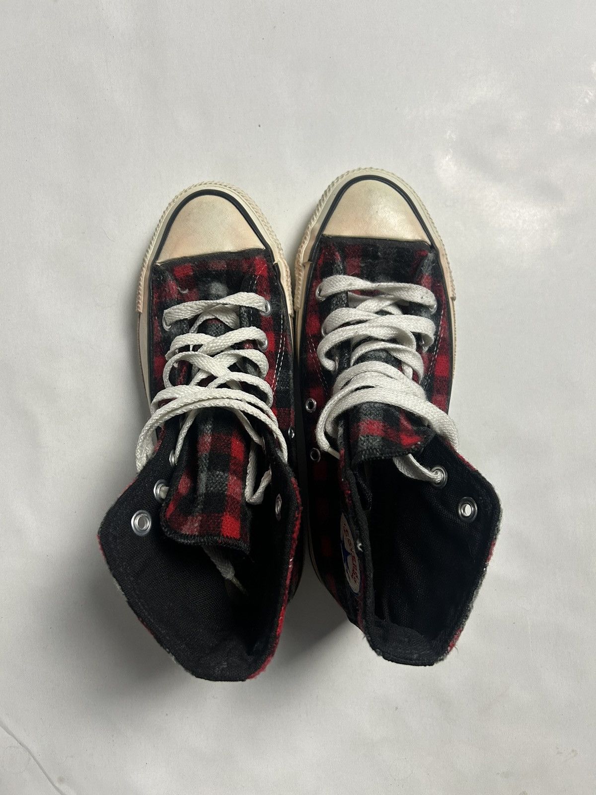 Converse × Vintage Vintage 80/90’s Converse Wool Plaid Chuck Taylor Size US 5 / IT 35 - 3 Thumbnail