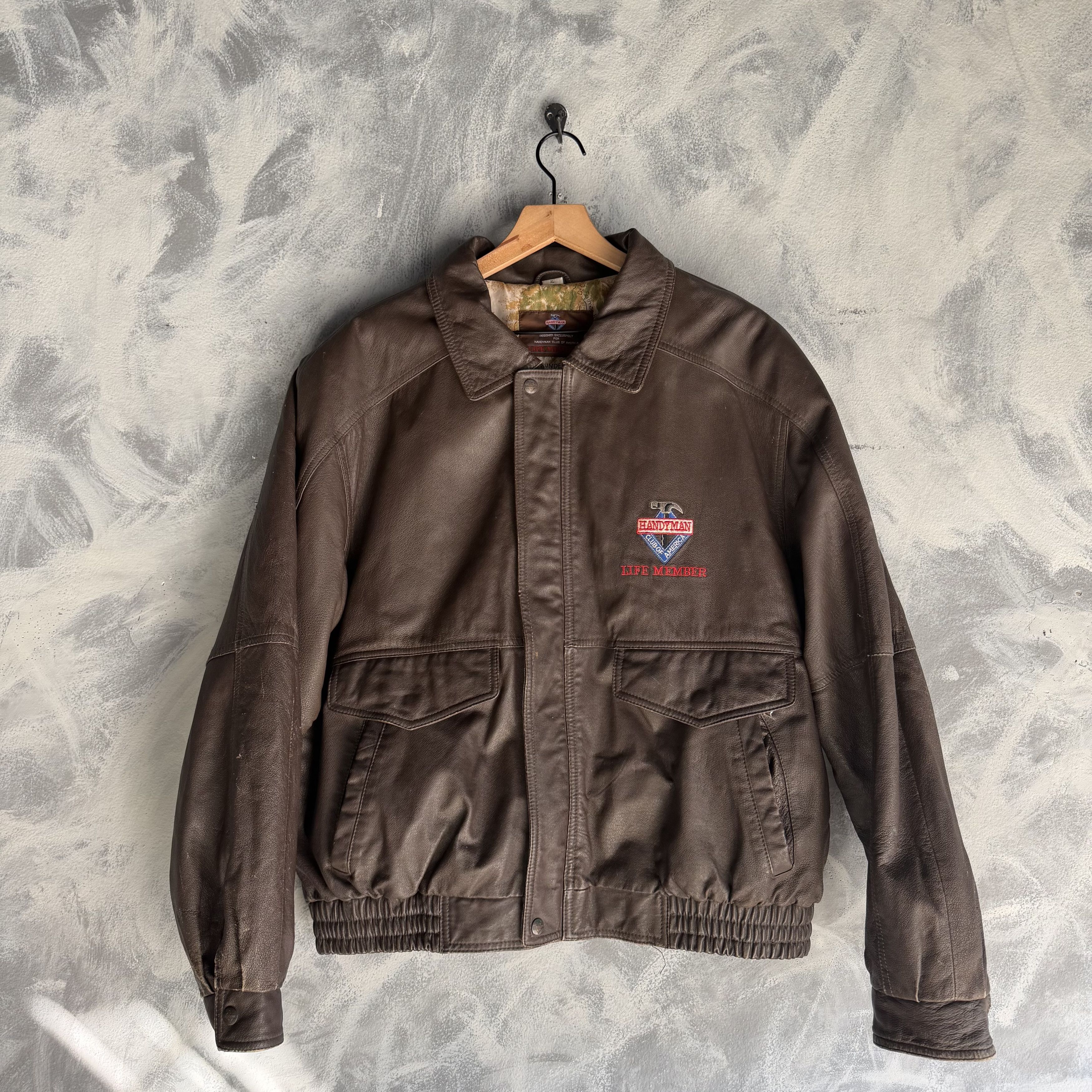 Other Vintage Handyman Club Of America Bomber Leather Jacket A2 Size US XL / EU 56 / 4 - 1 Thumbnail