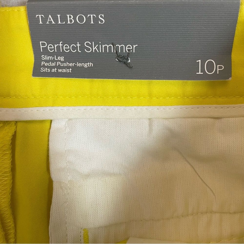 Talbots NWT New Talbots Pedal Pusher Perfect Skimmer Cotton Yellow Size 32" / US 10 / IT 46 - 7 Thumbnail