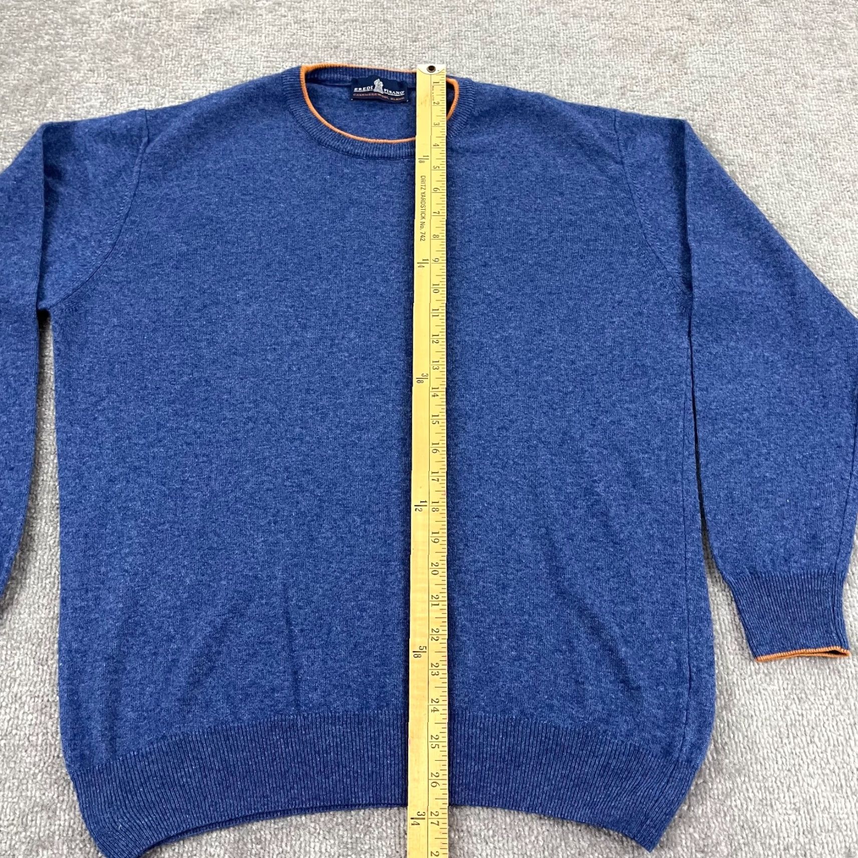 Vintage EREDI PISANO Sweater Mens L/XL Blue Cashmere Wool Blend Pullover Crewneck Italy Size US L / EU 52-54 / 3 - 4 Thumbnail