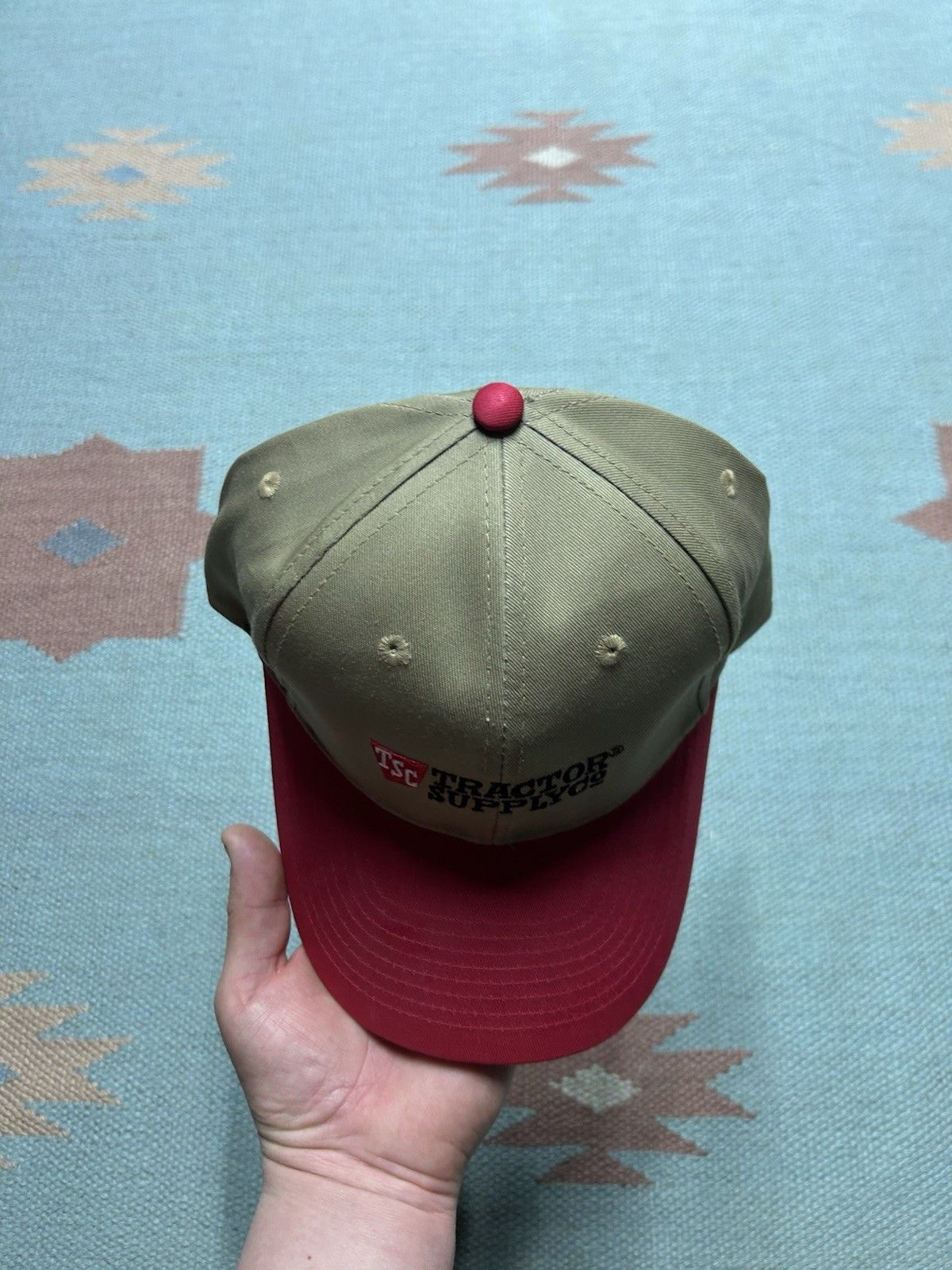 Vintage Tractor supply co snapback hat embroidered logo farm red NOS Size ONE SIZE - 3 Thumbnail