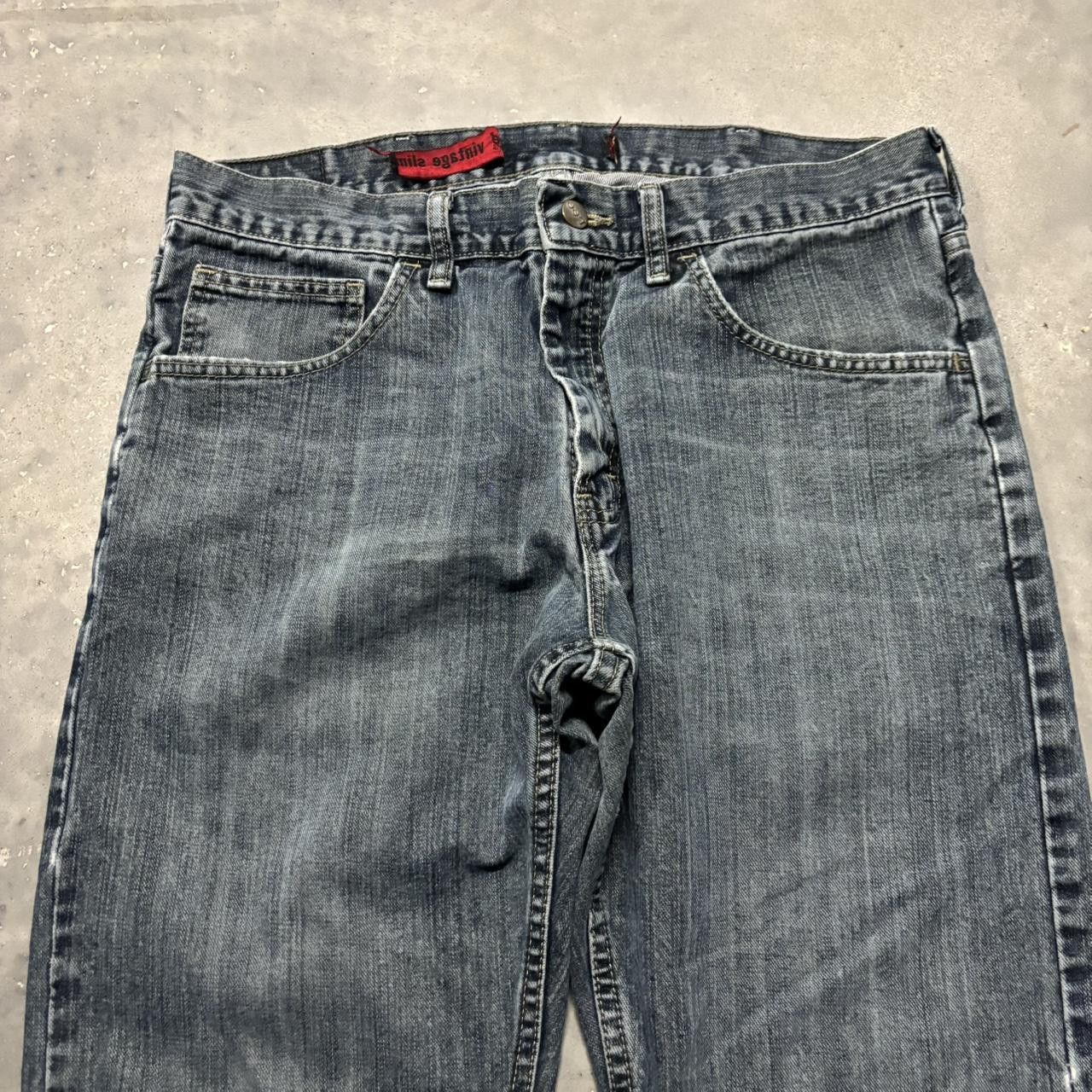 Japanese Brand × Vintage Crazy Vintage Y2K/2000s Grunge Dark Wash Denim Jeans! Size US 33 - 5 Thumbnail