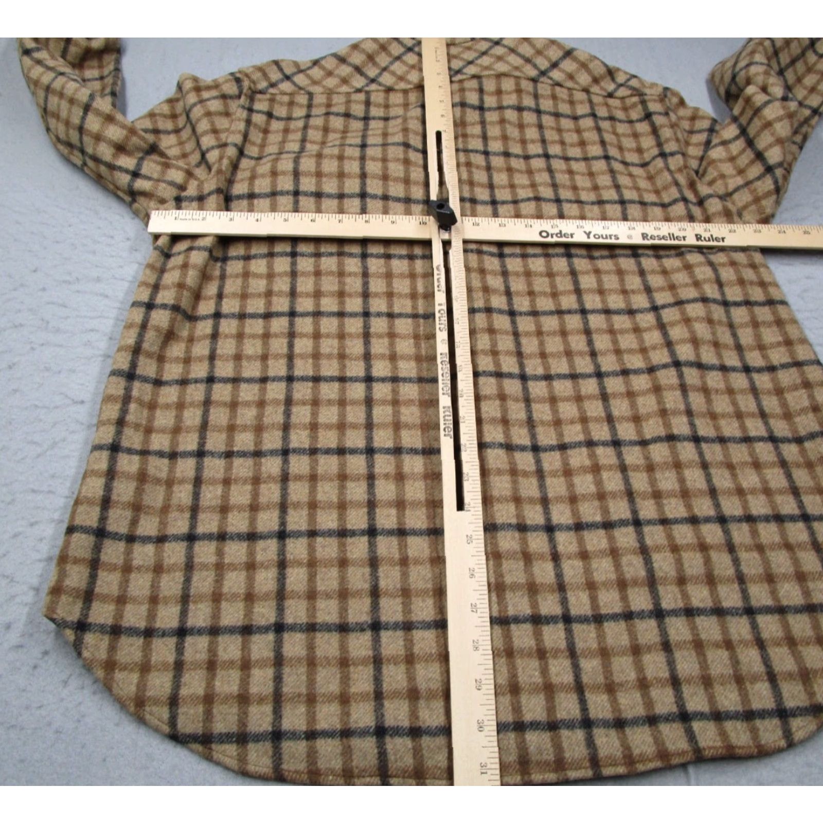 Vintage VINTAGE True Grit Mens Bomber Jacket Casual Fall Winter Adult Medium Brown Wool Check 90s Western Pearl Snaps USA Size US M / EU 48-50 / 2 - 6 Thumbnail