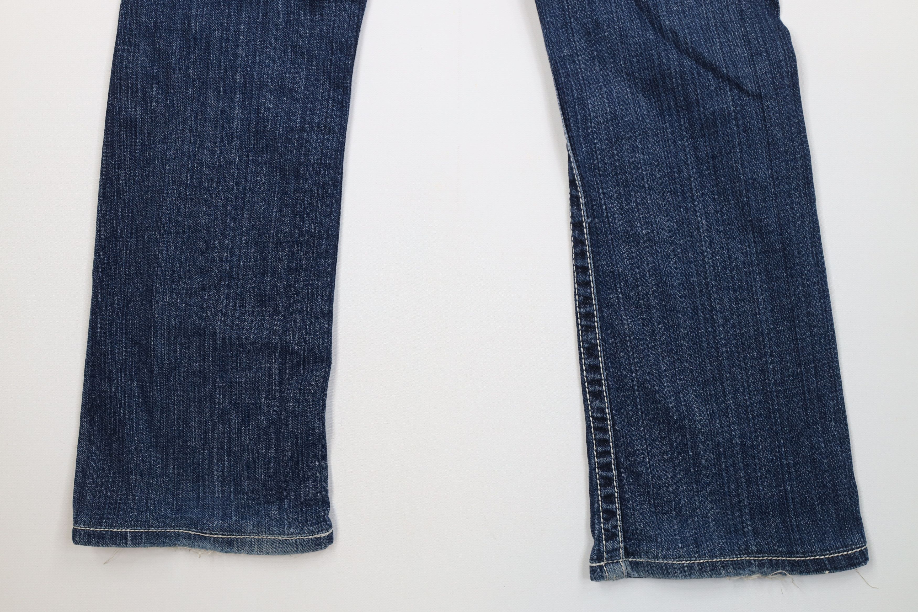 Vintage Buckle BKE Stretch Thick Stitch Flared Bootcut Jeans Blue Size 25" / US 0 / IT 36 - 12 Thumbnail
