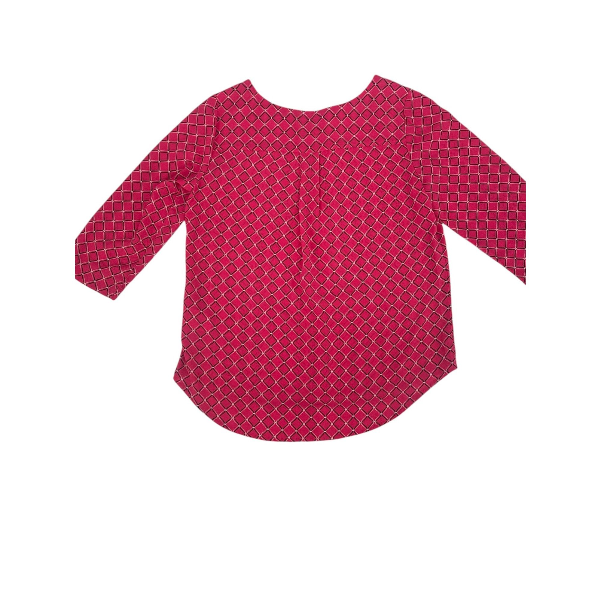 Other Susan Graver Women’s Geometric Tunic Blouse Size 8 Pink Latt Size M / US 6-8 / IT 42-44 - 4 Thumbnail
