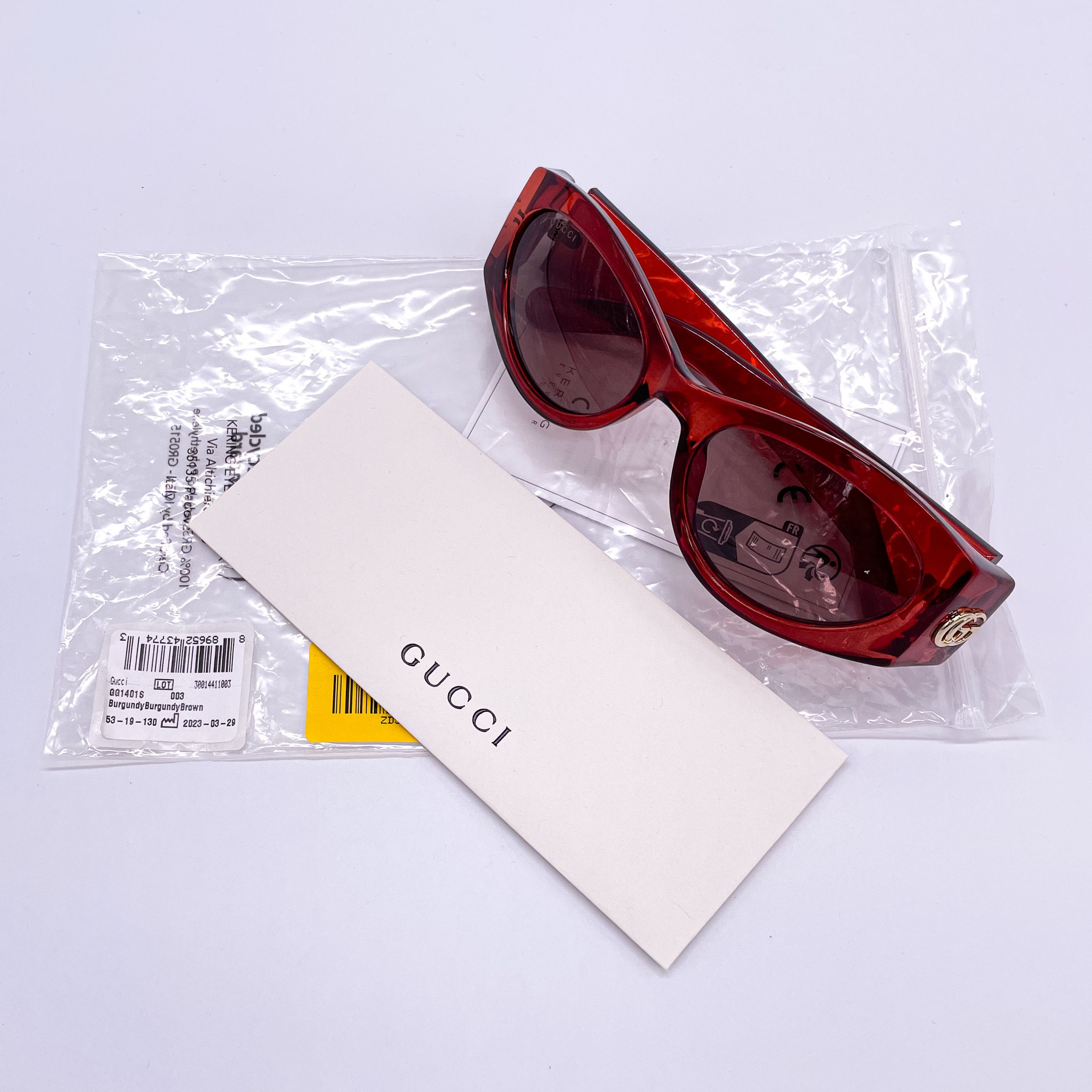 Gucci NEW GUCCI GG1401S 003 RED WOMEN OVAL SUNGLASSES GUCCI Size ONE SIZE - 5 Thumbnail