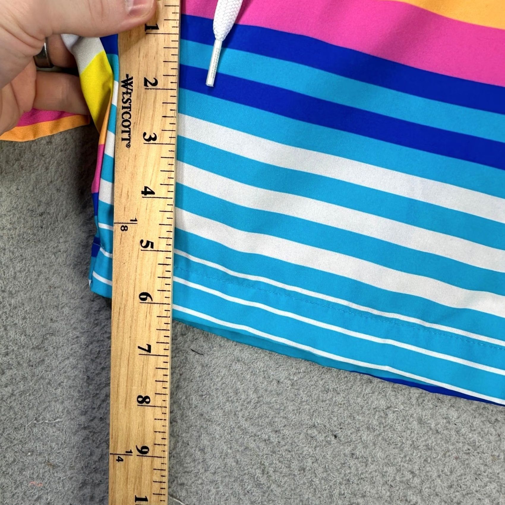 Chubbies Chubbies Mens Swim Trunks XL Blue Retro Stripes Drawstring Lined Board Shorts Size US 36 / EU 52 - 6 Thumbnail