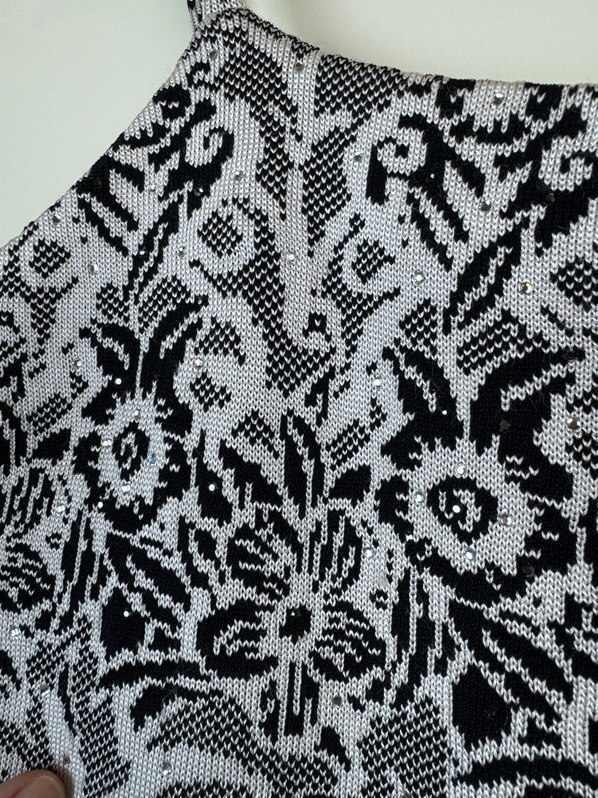 St. John St John evening sequin rhinestone knit top jacquard floral Size S / US 4 / IT 40 - 8 Thumbnail