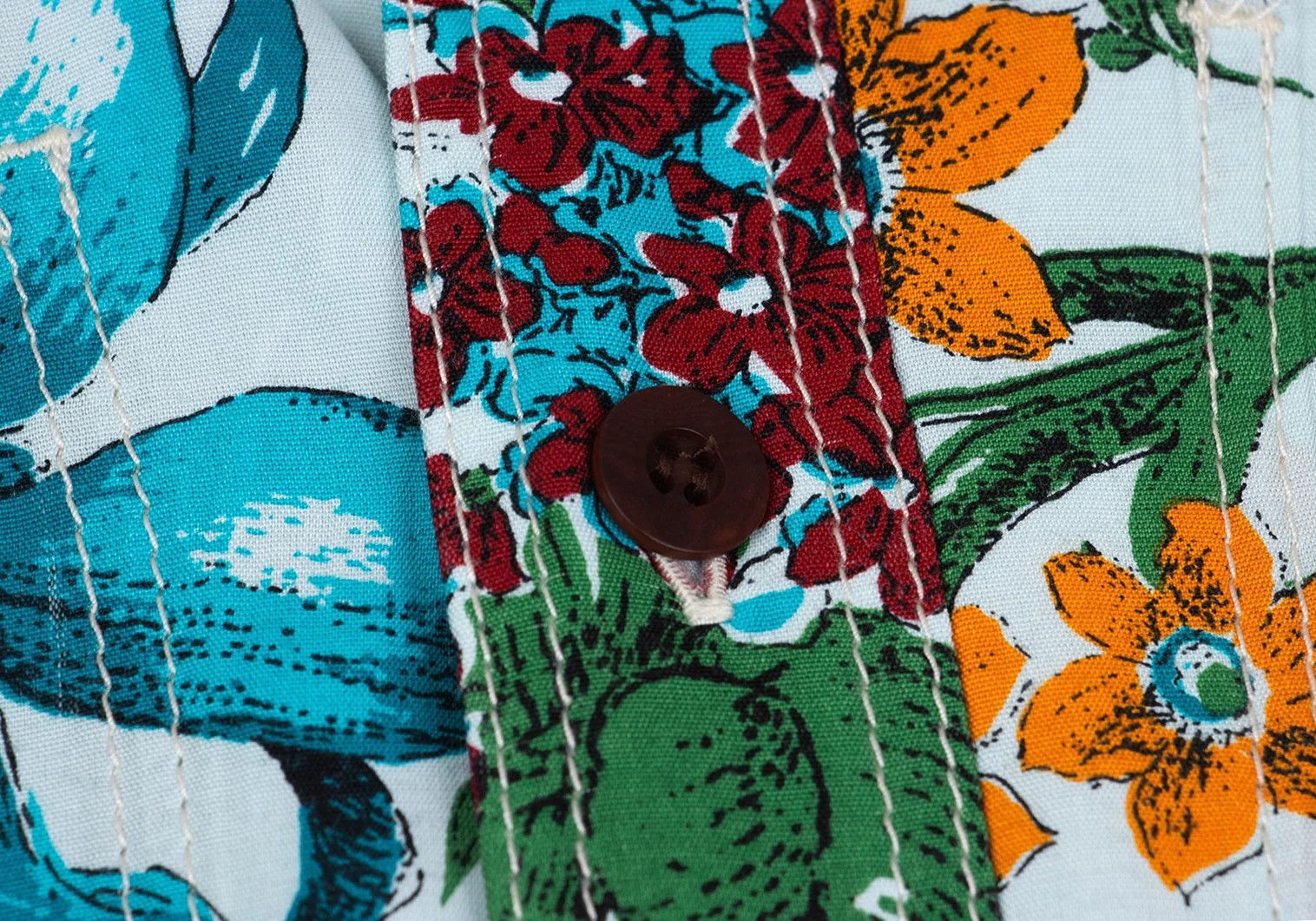 Junya Watanabe Floral Print Rayon Short Sleeve Shirt in Light Blue Size US XS / EU 42 / 0 - 4 Thumbnail