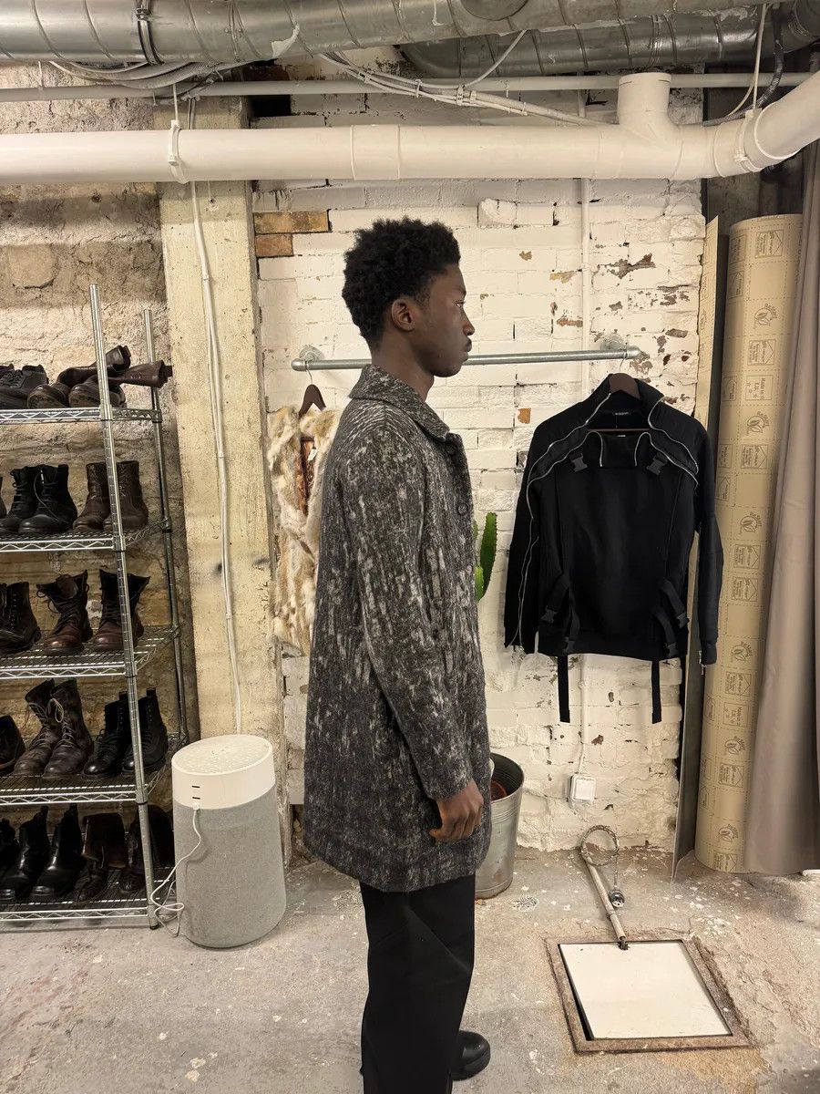 Diesel Diesel Black Gold Grey Blurred Wool Long Buttoned Coat Size US XS / EU 42 / 0 - 5 Thumbnail