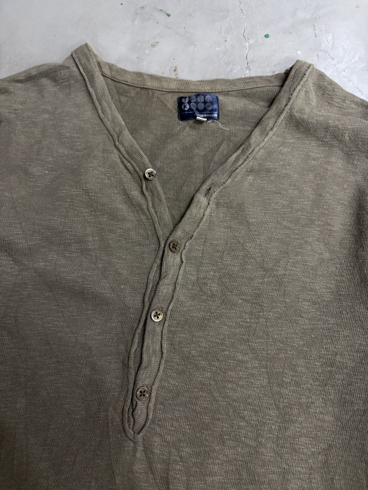 Greg Lauren Olive Green LS Henley Inspired by Greg Lauren Size US M / EU 48-50 / 2 - 7 Thumbnail
