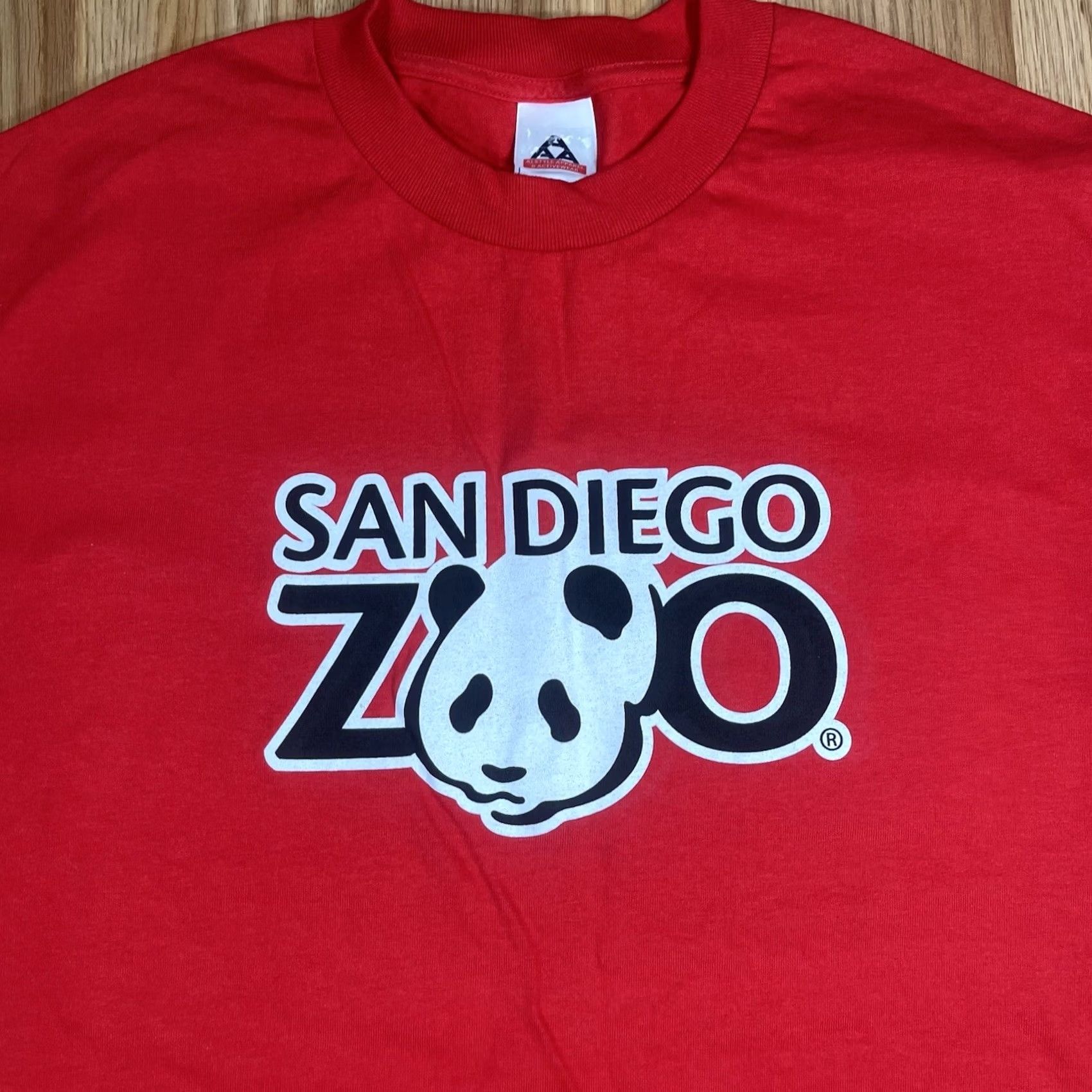 AAA AAA Alstyle Apparel Activewear T-Shirt Mens L Large San Diego Zoo Short Sleeve Red Cotton Regular Crew Neck Shirt Size US L / EU 52-54 / 3 - 2 Thumbnail