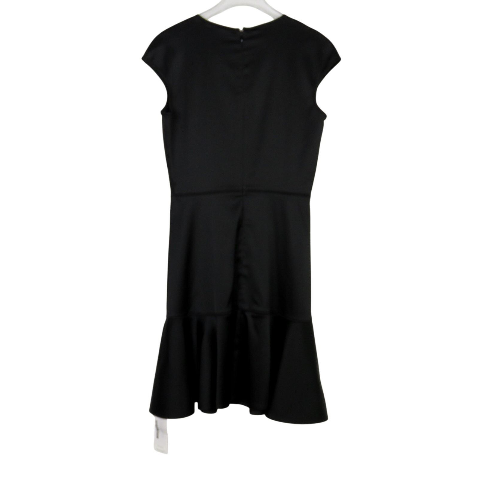 Theory Essential Flare A-Line Dress Black Satin Mini Dress 6