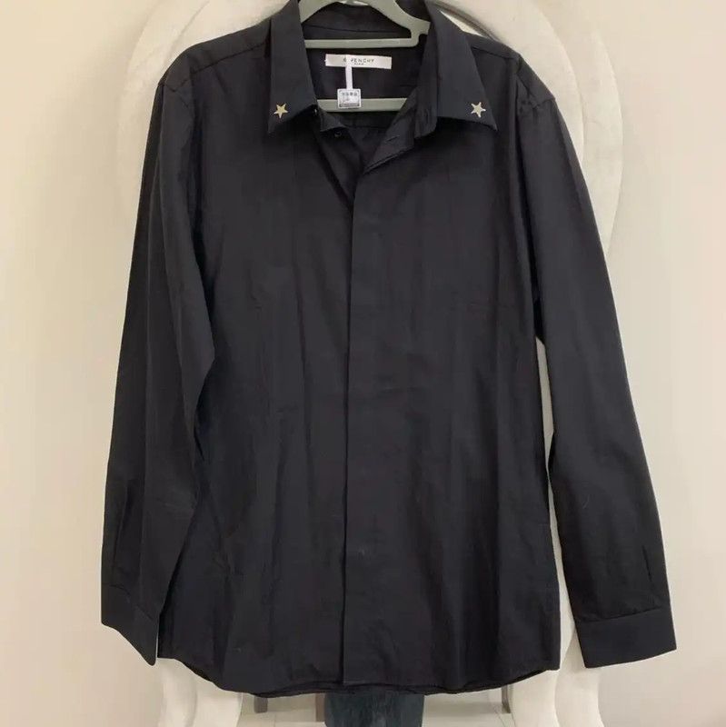 Givenchy Givenchy Black Cotton Long Sleeve Shirt 0089 Size US L / EU 52-54 / 3 - 1 Thumbnail
