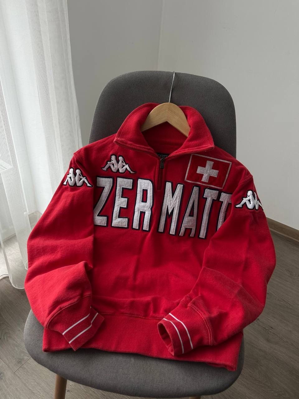 Japanese Brand × Kappa × Vintage Vintage Zermatt Red Swiss Kappa Zip Hoodie Size US S / EU 44-46 / 1 - 3 Thumbnail