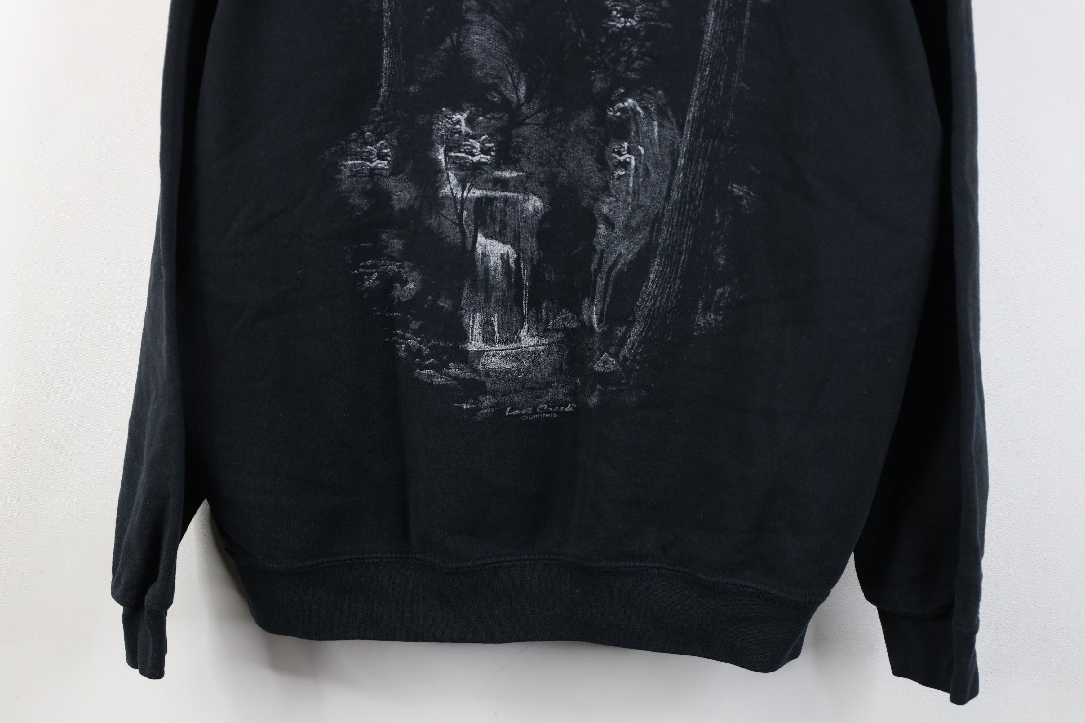 Vintage Vintage 90s Y2K Streetwear Wolf Crewneck Sweatshirt Black Size US XL / EU 56 / 4 - 3 Thumbnail