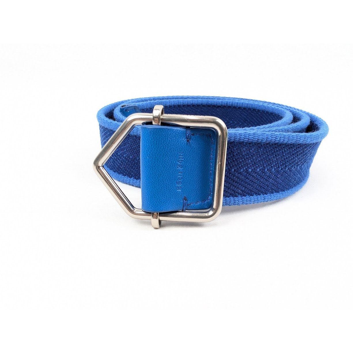 Bottega Veneta o1rshd1 Size:85 / Cintura Chevron Webbing Nappa Belt in Navy Size 32 - 3 Thumbnail
