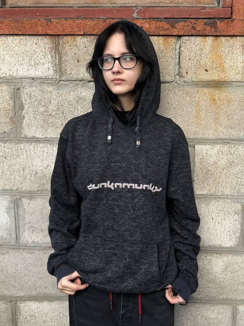 DrunknMunky VTG Drunk Monkey Hoodie Multi-logo Size M Y2K SK8 00s USa Size US M / EU 48-50 / 2 - 2 Thumbnail