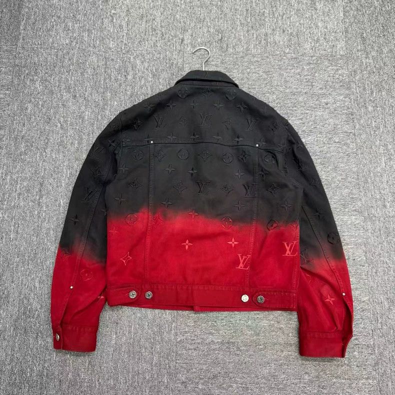Louis Vuitton louis vuitton Red and black gradient full print denim jack Size US M / EU 48-50 / 2 - 3 Thumbnail