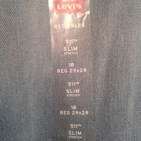 Levi's Levis 511 W29 L29 Mens 18 Reg Slim Blue Jeans Stretch Denim Size US 29 - 8 Thumbnail