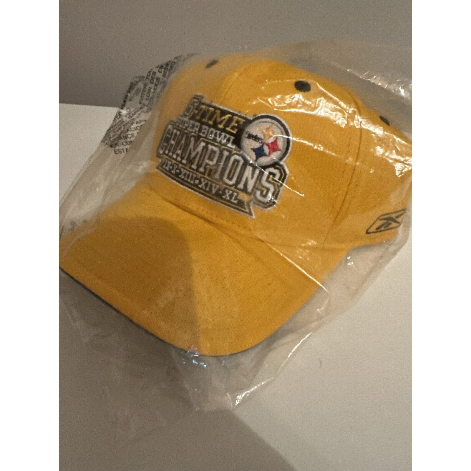 Reebok Pittburgh Steelers Five 5 Time Super Bowl Champions NFL Hat Size ONE SIZE - 3 Thumbnail