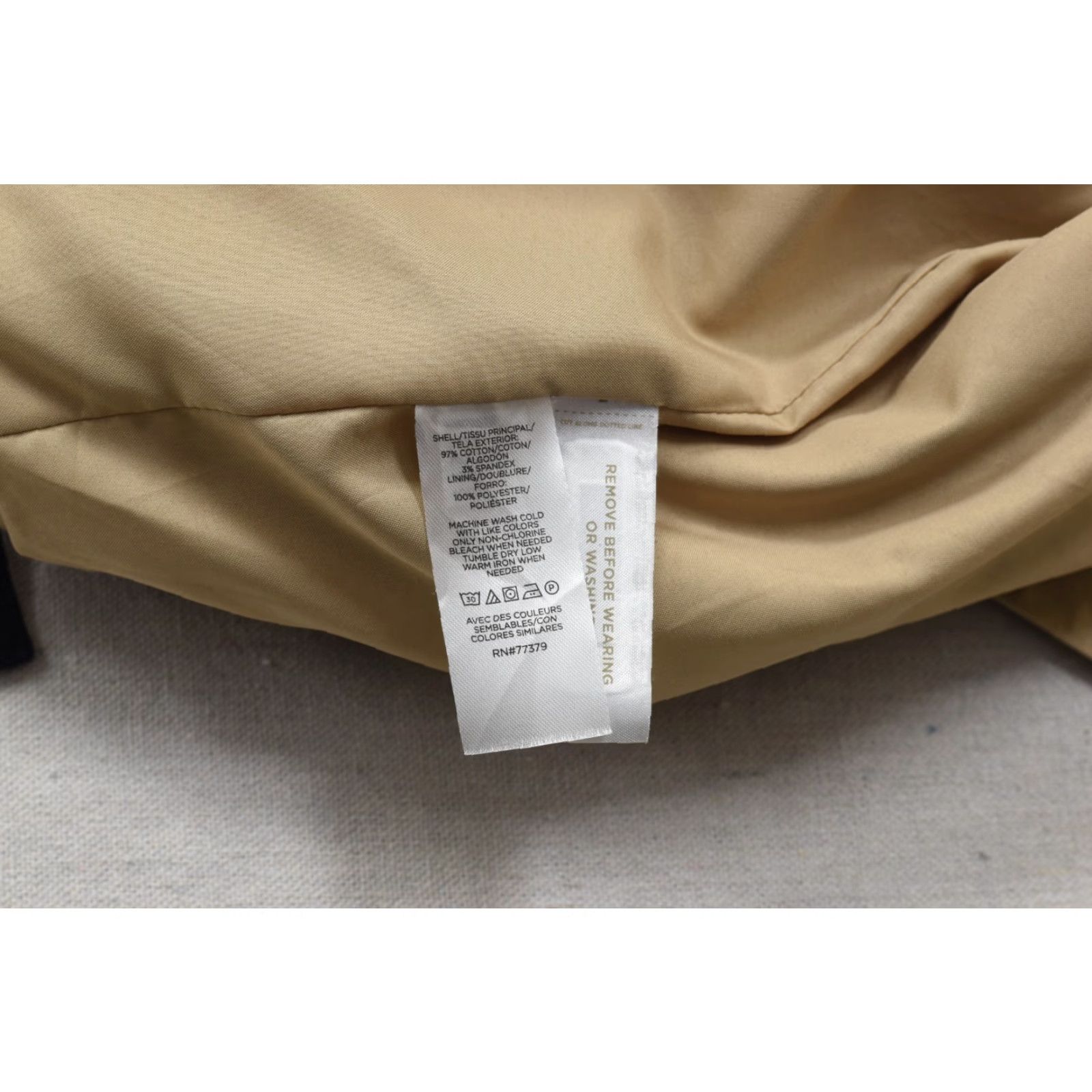 Ann Taylor Ann Taylor Petite MP Women's Colorblock Trench Coat Navy Tan White Cotton Blend Size M / US 6-8 / IT 42-44 - 6 Thumbnail