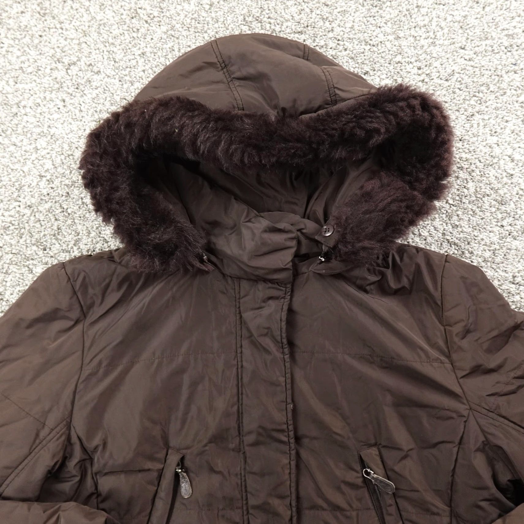 Calvin Klein Calvin Klein Coat Womens XL Brown Hooded Parka Insulated Fur Trim Zipper Mid-Length Size XL / US 12-14 / IT 48-50 - 5 Thumbnail