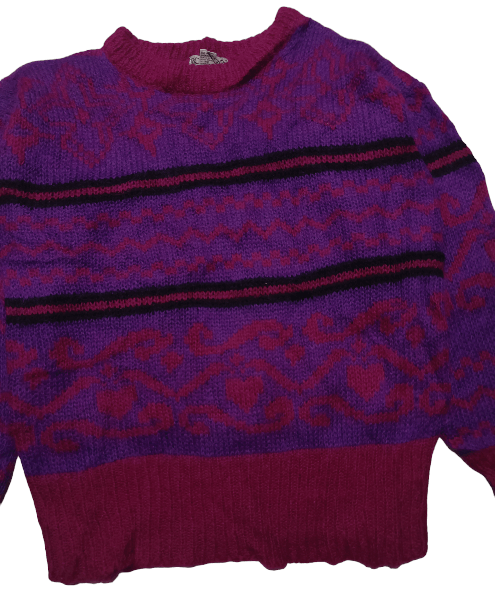 Other Vintage 80s EPOGEE Abstract Motifs Knit Mohair Sweater Size L / US 10 / IT 46 - 2 Thumbnail