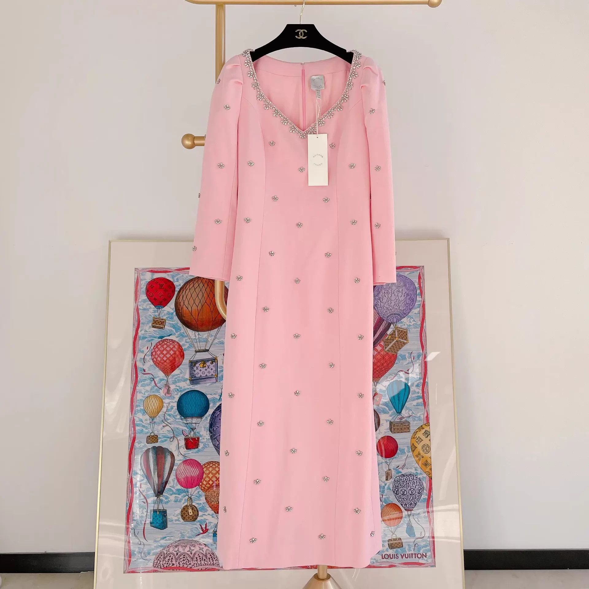 HUISHAN ZHANG Huishan Zhang pink crystal long dress F40 Size M / US 6-8 / IT 42-44 - 1 Thumbnail