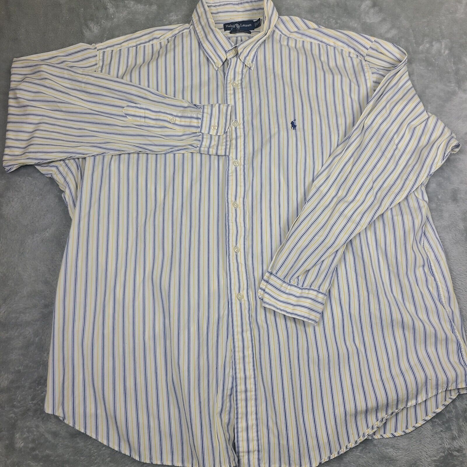 Polo Ralph Lauren Polo Ralph Lauren Shirt Mens Large Blake Two-Ply Striped Blu Size US XXL / EU 58 / 5 - 1 Thumbnail
