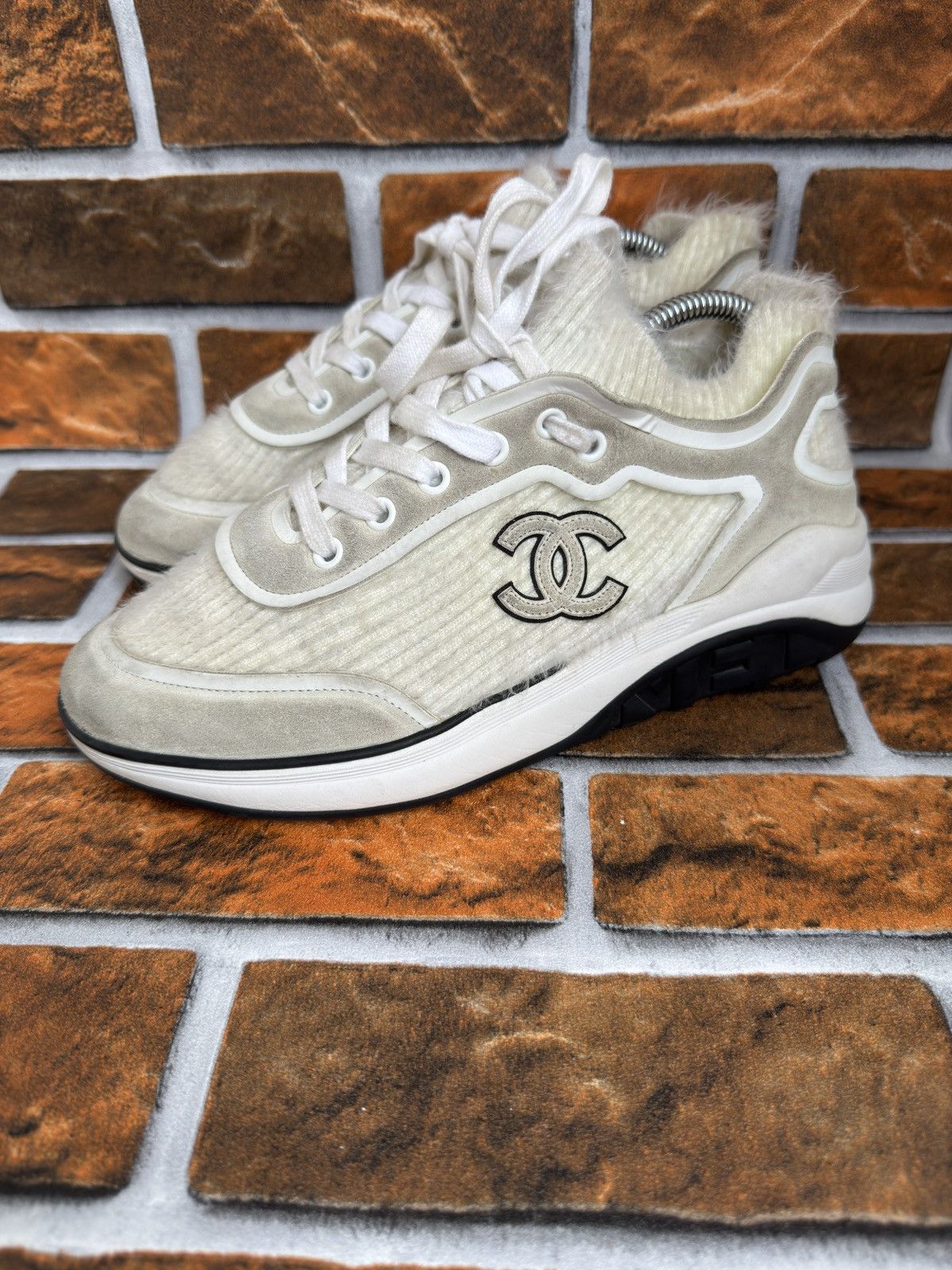 Chanel 🥶🔋 Suede Fabric Cc trainers Size US 8 / IT 38 - 1 Thumbnail