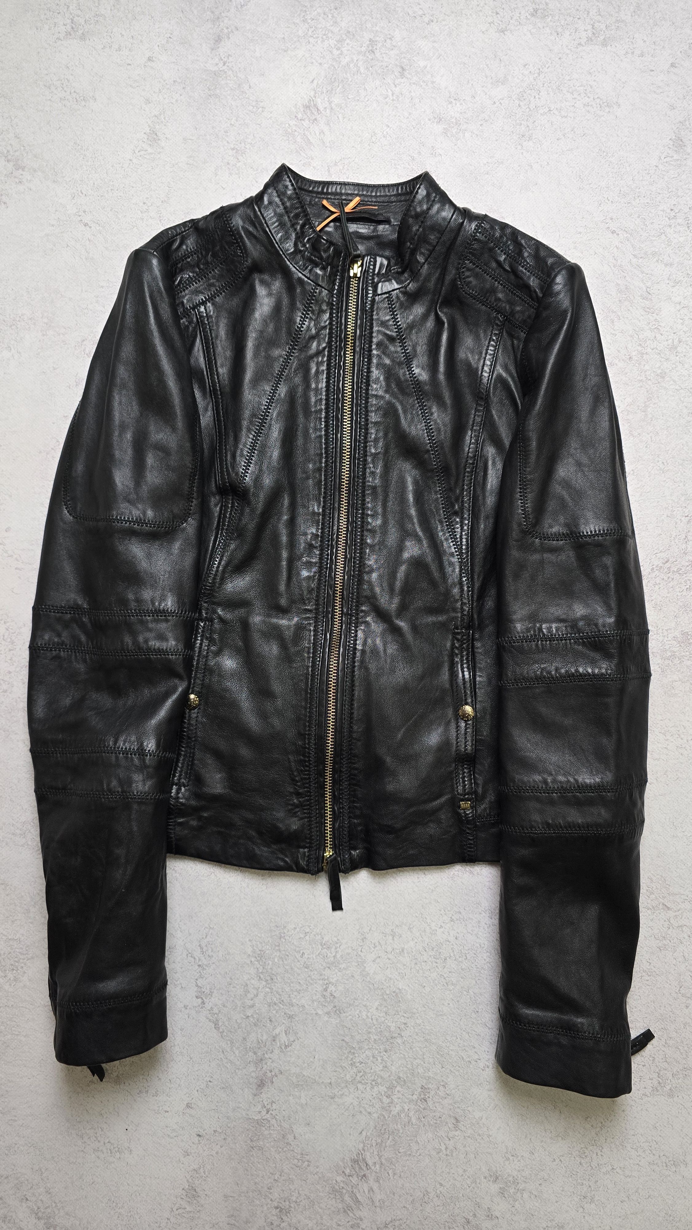 Hugo Boss Hugo Boss Orange Jonassa Black Leather Biker Jacket Size XS / US 0-2 / IT 36-38 - 2 Thumbnail