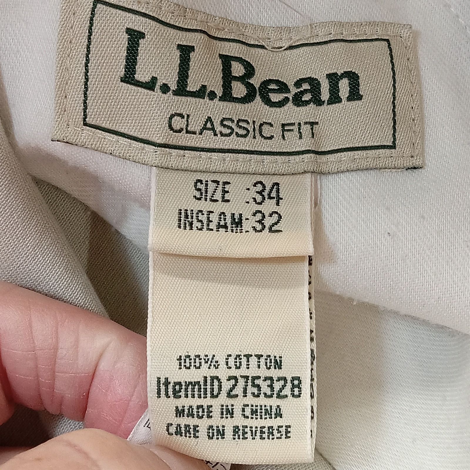 L.L. Bean L.L. Bean Pants 34 X 32 Mens Cargo Khakis Stright Flat Front Size US 34 / EU 50 - 5 Thumbnail