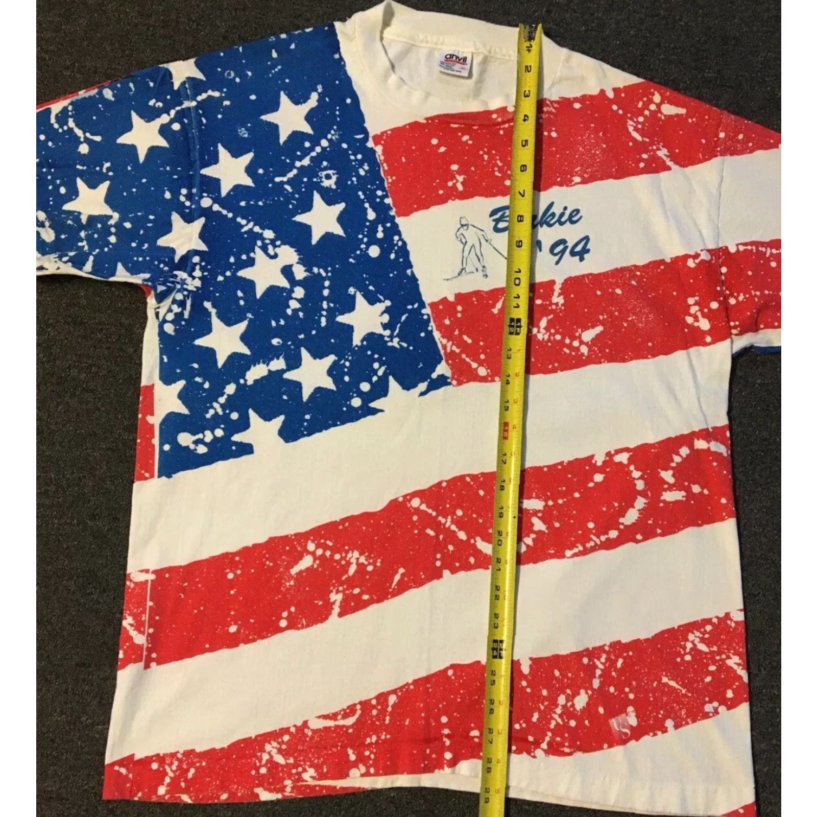 Vintage VINTAGE 90s American Birkebeiner Cross Country Ski Race Flag All Over Print Shirt XL Size US XL / EU 56 / 4 - 7 Thumbnail
