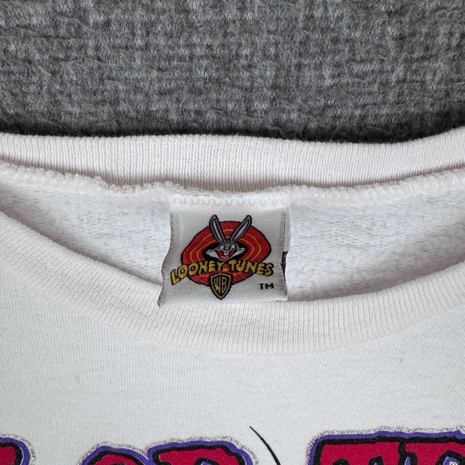Warner Bros Vintage Looney Tunes Halloween Sweatshirt Men's Large White Size US L / EU 52-54 / 3 - 4 Thumbnail