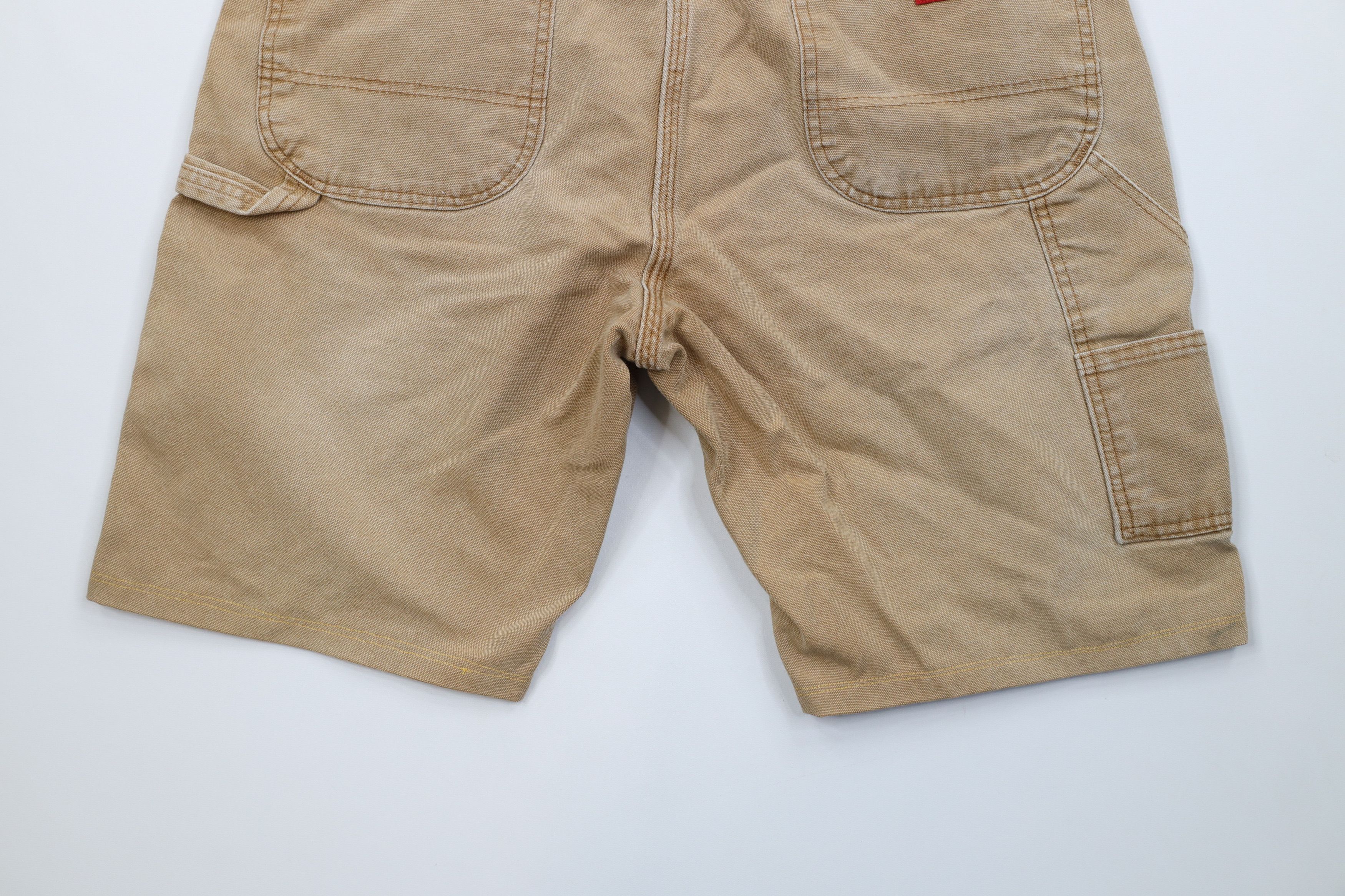 Dickies Vintage 90s Y2K Dickies Dungaree Workwear Shorts Brown Size US 36 / EU 52 - 13 Thumbnail