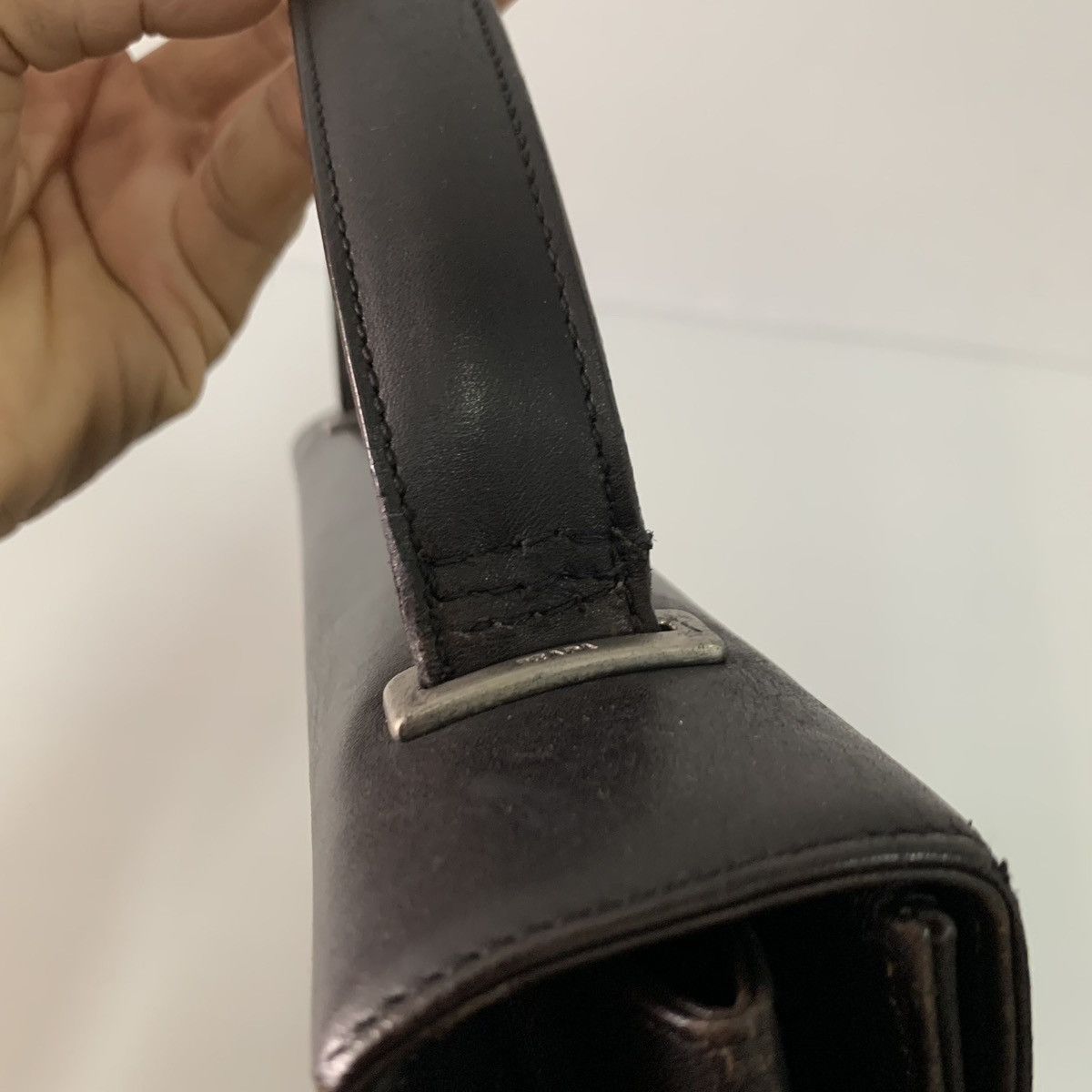 Prada Prada Leather Black Vintage Kelly Bag Size ONE SIZE - 7 Thumbnail