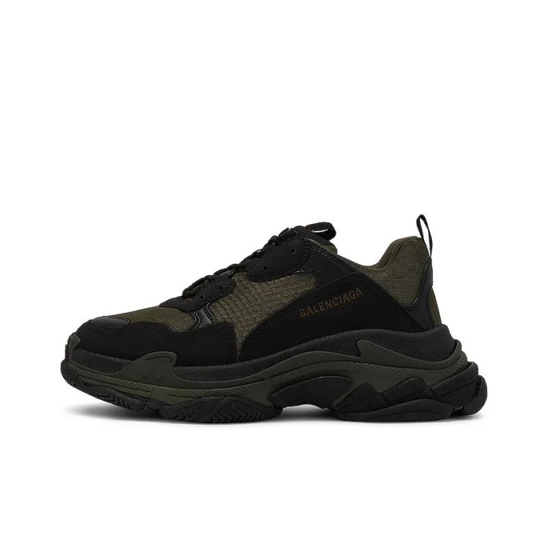 Balenciaga o1bcso1str1224 Triple S Bicolor Sneakers in Dark Green/Black Size US 7 / EU 40 - 2 Thumbnail