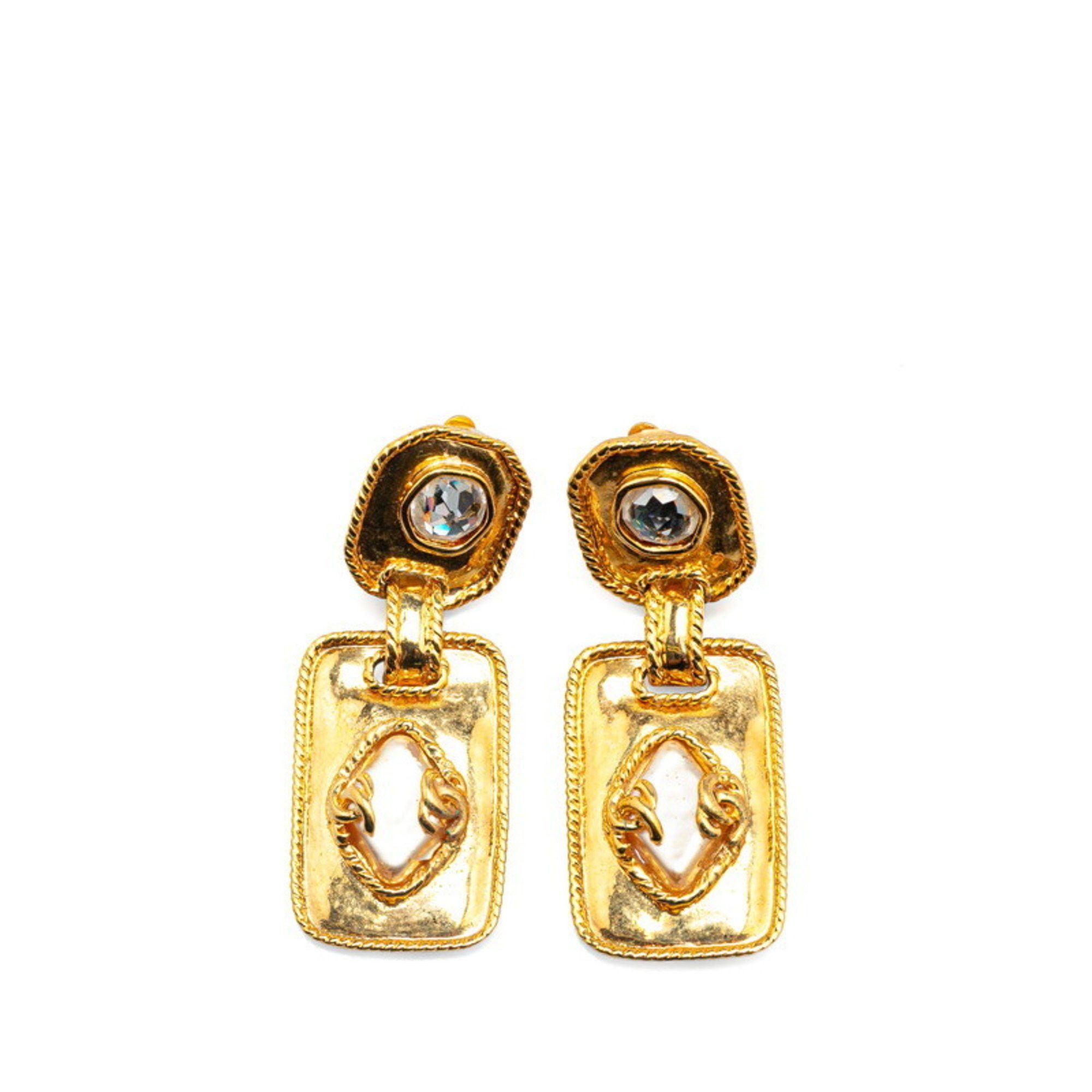 Chanel Vintage Chanel Coco Mark Chain Earrings, Gold Plated, Women's, CHANEL Size ONE SIZE - 1 Thumbnail