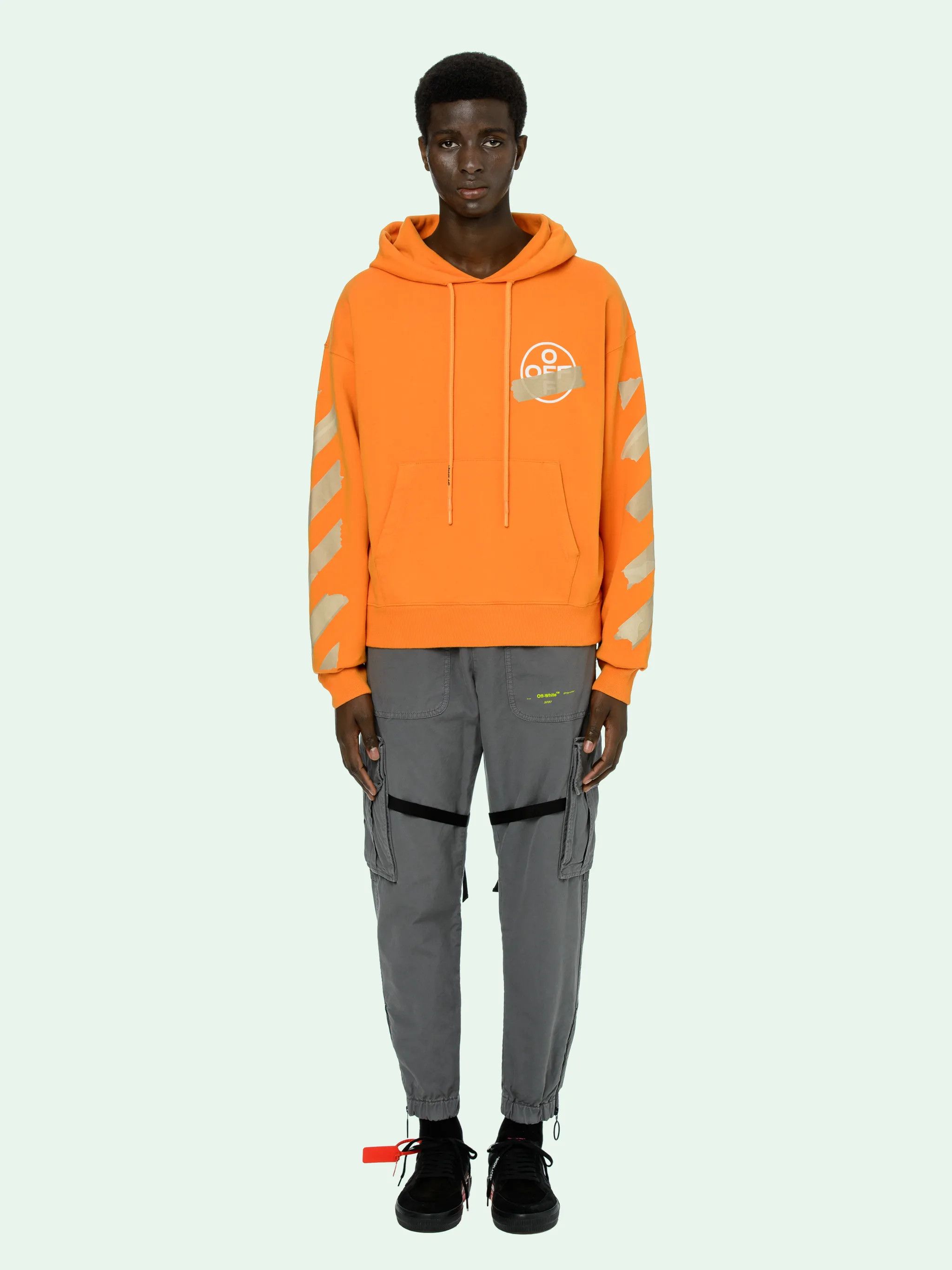 Off-White Orange Tape Arrows Logo Hoodie Size US L / EU 52-54 / 3 - 3 Thumbnail